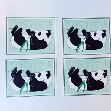 Panda Bear All Occasion Card Earth Notes  Panda Note Cards Wild Life Notecards Animal Theme Unused Blank Stationery World Wild Life Bears 