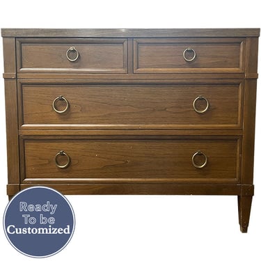 38" Unfinished 3 Drawer Baker Furniture Vintage Dresser #08785