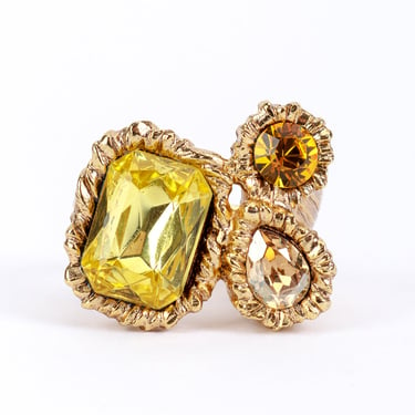 Yellows Mixed Cut Crystal Ring