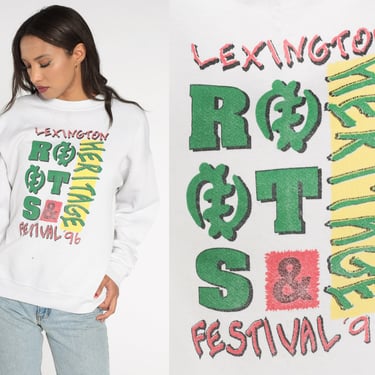 1996 Lexington Roots and Heritage Festival Sweatshirt 90s Kentucky Shirt Concert Parade Graphic Tee Pullover Vintage 1990s Extra Large xl 