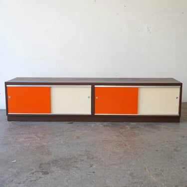 Mid-Century Modern Stereo Media Record Console/Credenza Bench 