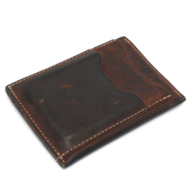 vintage brown leather credit card case 
