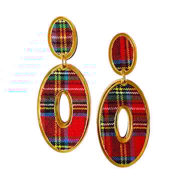 Sample Sale Oval Holiday Print Earrings