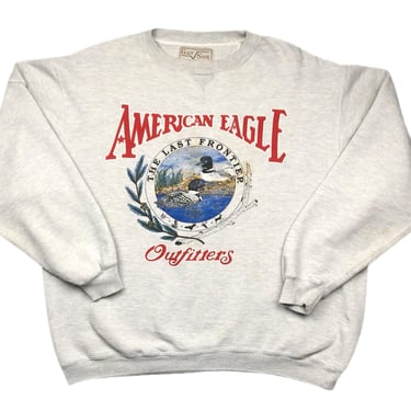 Vintage 90s American Eagle Outfitters “The Last Frontier” Graphic Crewneck Sweatshirt Pullover Size Large/XL 