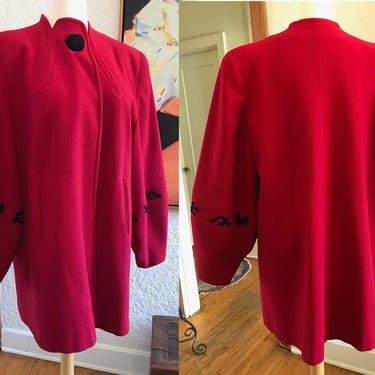 Scrumptious Vintage 1940's Ruby Red Swing Jacket/Coat by 