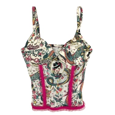 Dior Tattoo Logo Corset Top