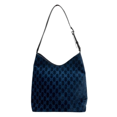 Gucci Blue Velvet Shoulder Bag