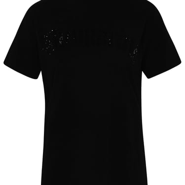 Blumarine Woman Black Cotton T-Shirt