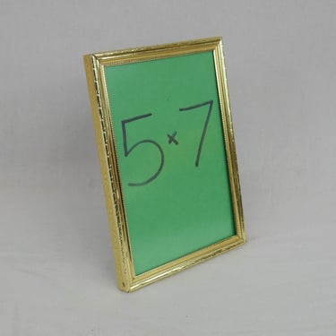 Vintage Picture Frame - Gold Tone Metal w/ Non-Glare Glass - Tabletop - Holds 5