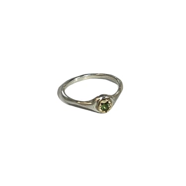 Sonja Fries | Sterling silver ring with 10k halo and tourmaline stone