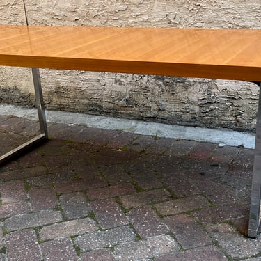 Teak and Chrome Adjustable Coffee Table