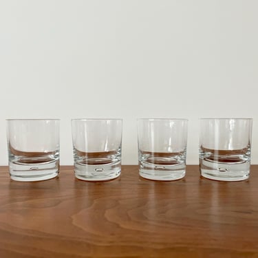 Set of 4 Vintage Kosta of Sweden Pippi Old Fashioned Cocktail Glasses - 5oz - 3 1/8