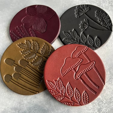 Botanical Leather Coasters