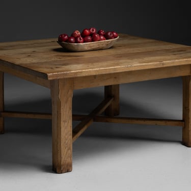 Massive Oak Dining Table / Primitive Bowl