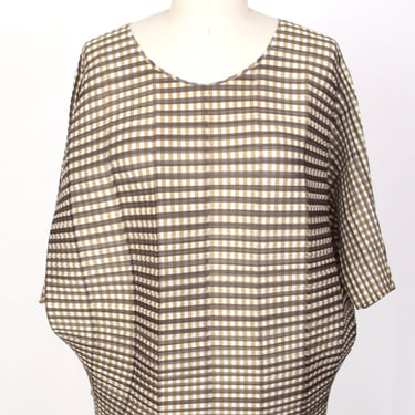 Pleats Please Issey Miyake Gingham Origami Top