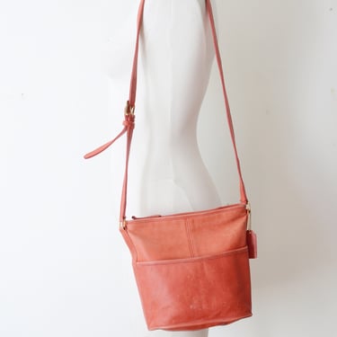 Faded Red Leather Coach Bag 