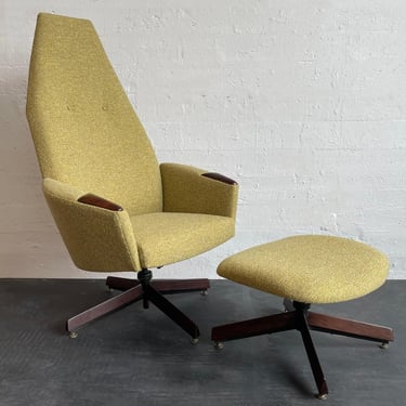 Mid-Century Modern Lounge Chair Ottoman Set By Adrian Pearsall, Craft Associates