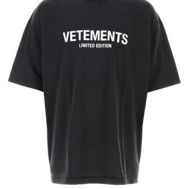 Vetements Unisex Slate Cotton Oversize T-Shirt