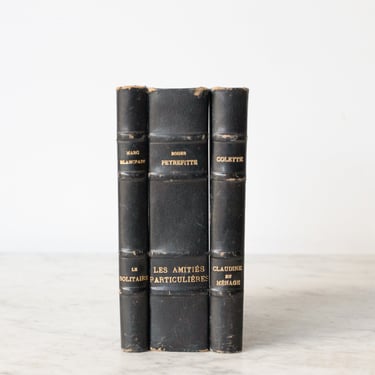 Trio of Leather Library Books