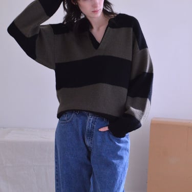 90s gap striped pullover wool henley 