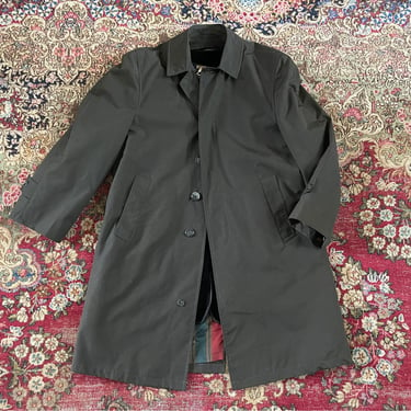 Vintage mid century olive green coat | NFL car coat, Inca alpaca lining, striped rayon lining, men’s jacket, 36 