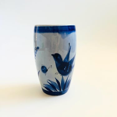 Blue Tonala Pottery Vase - Mexico 