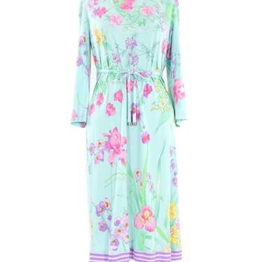 Leonard Paris Floral Printed Silk Jersey Dress