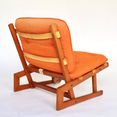 Danish Teak Easy Chair with Leather Details
