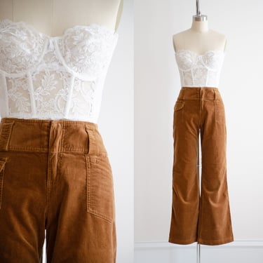 corduroy flare pants y2k vintage brown tan bell bottom pants 