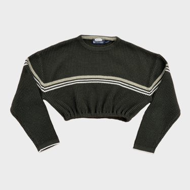 Vintage Rework Green Crop Grandpa Sweater (M-XL)
