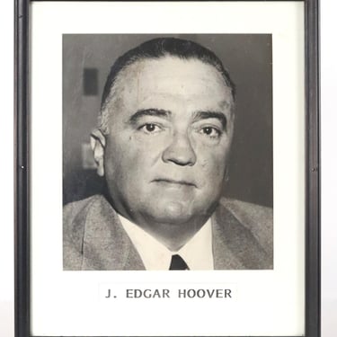 1950s Framed Black &#038; White J. Edgar Hoover Photograph