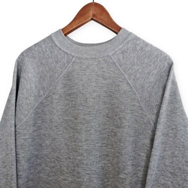 vintage sweatshirt / raglan sweatshirt / 1980s heather grey raglan crew neck sweatshirt Medium 