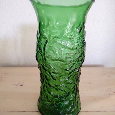 Vintage Green Glass Vase 