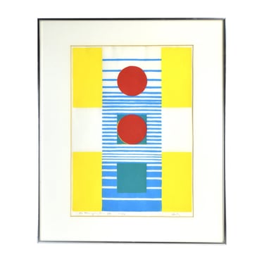 Robert Bailey 1970 “The Changing Sun” Geometric Abstract Screenprint Chicago 