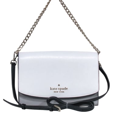 Kate Spade - White, Grey &amp; Black Leather Crossbody Bag
