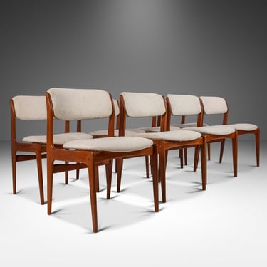 Set of Eight (8) Danish Modern Sculptural Dining Chairs in Teak by Benny Linden for Benny Linden Designs, Thailand, c. 1970s 