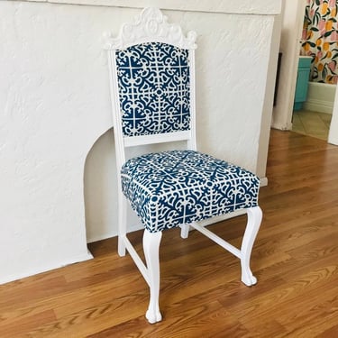 HOLLYWOOD REGENCY Armless White Lacquered Occasional/Dining Chair #LosAngeles 