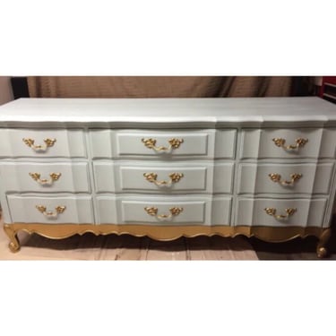 SAMPLE - Do not purchase - See description - Mint & Gold French Dresser/Credenza/Buffet/Nursery/Changing table 