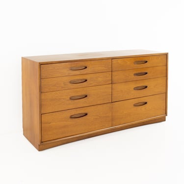 Henredon Circa 60' Mid Century Walnut 6 Drawer Lowboy Dresser - mcm 