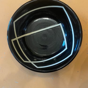 Serving Bowl - Black with white shapes 