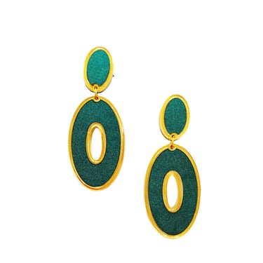 Sample Sale Hunter Green Satin Piper Earrings