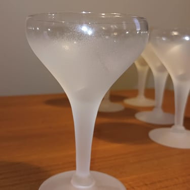 Frosted Champagne Set of 6 | Petite Size | Midcentury Modern 