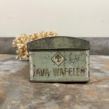 Biscuitfabriek tin | Antique Shabby Chic Metal Tin | Small Storage Box | Box with Lid | Crafts Spices Tea Box | Artist Storage | Sewing 