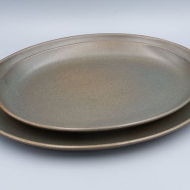 Langley Mill Pottery Oval Serving Platters | Vintage British Dinnerware Serveware Stoneware 