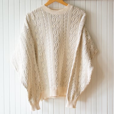 Vintage 1990s Textured Cotton Crewneck Sweater XL