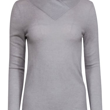 M.M.LaFleur - Grey Wrap V-Neckline Cashmere Sweater Sz XS