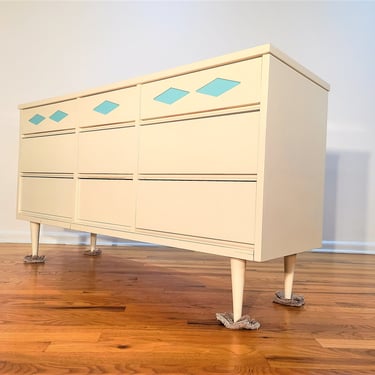Mid Century Bassett Colorama Triple Dresser / Credenza 