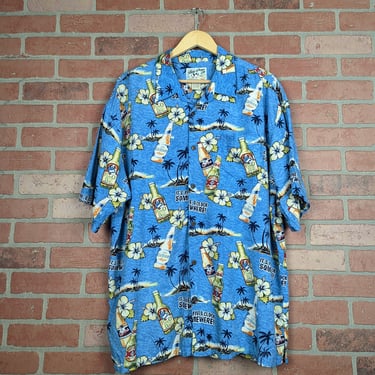 Vintage Y2k Big Dogs Beer ORIGINAL Complicated Pattern Button Down Shirt - 2 Extra Large 