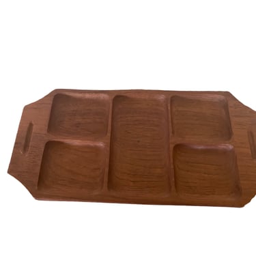 Beautiful Retro 1970s Solid Teak Charcuterie Tray or Cheese Tray 