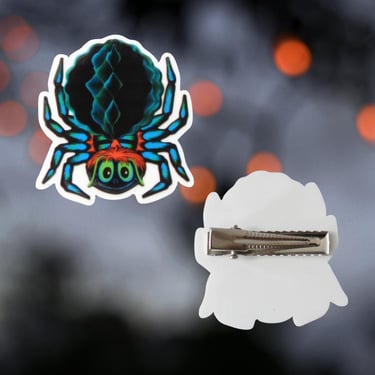 Vintage Halloween Hair Clip - Spooky Retro Cute Spider Barrette 